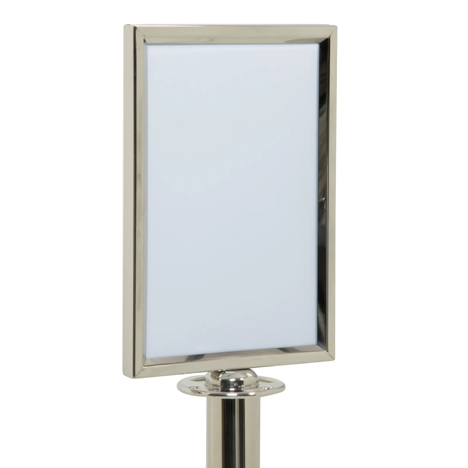 Securit® A4 displayframe voor Classic afzetpaal – Chroomafwerking – Met montagekit