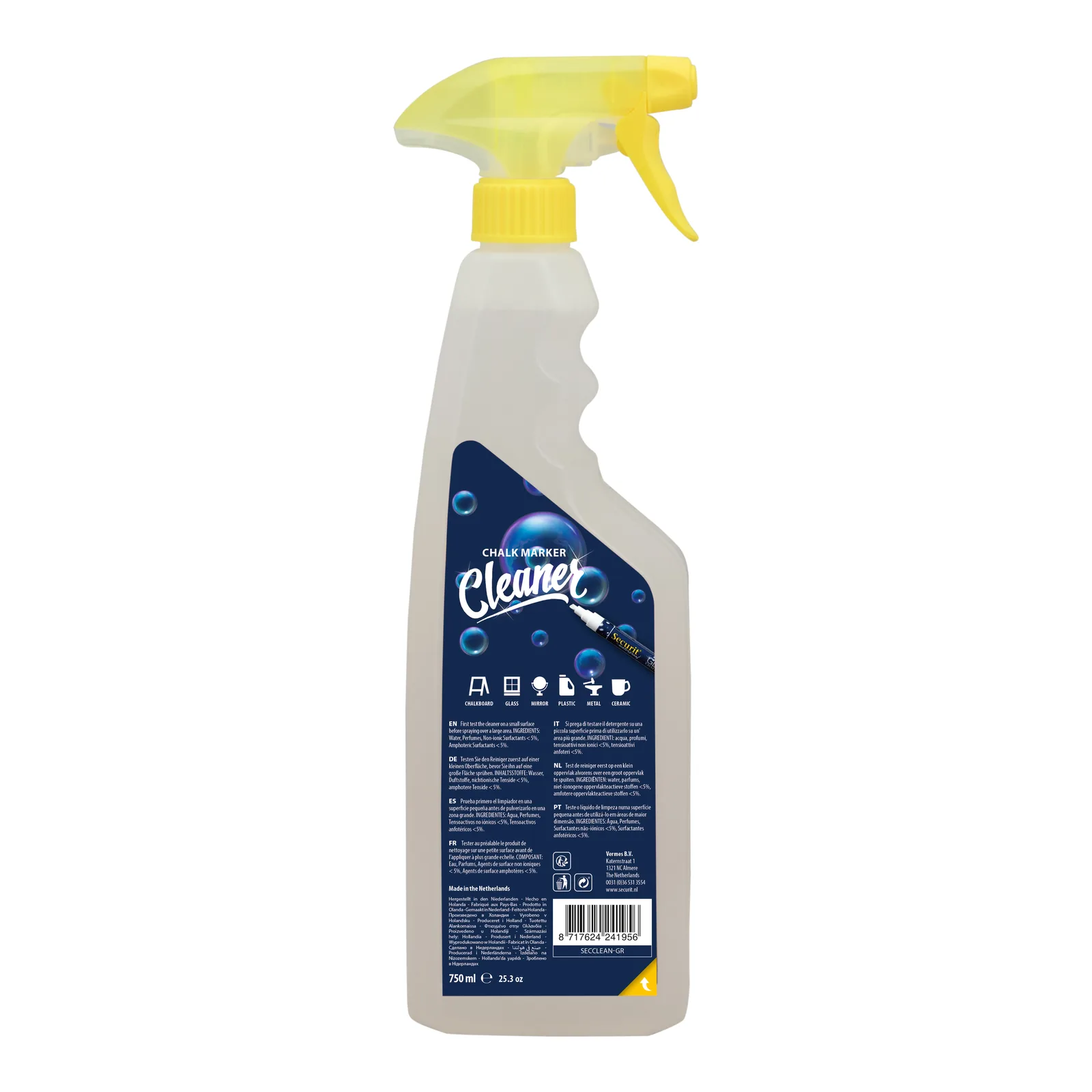 Securit® Spray nettoyant pour Feutres-craie ''Original'' et ''Waterproof'' - 750ml