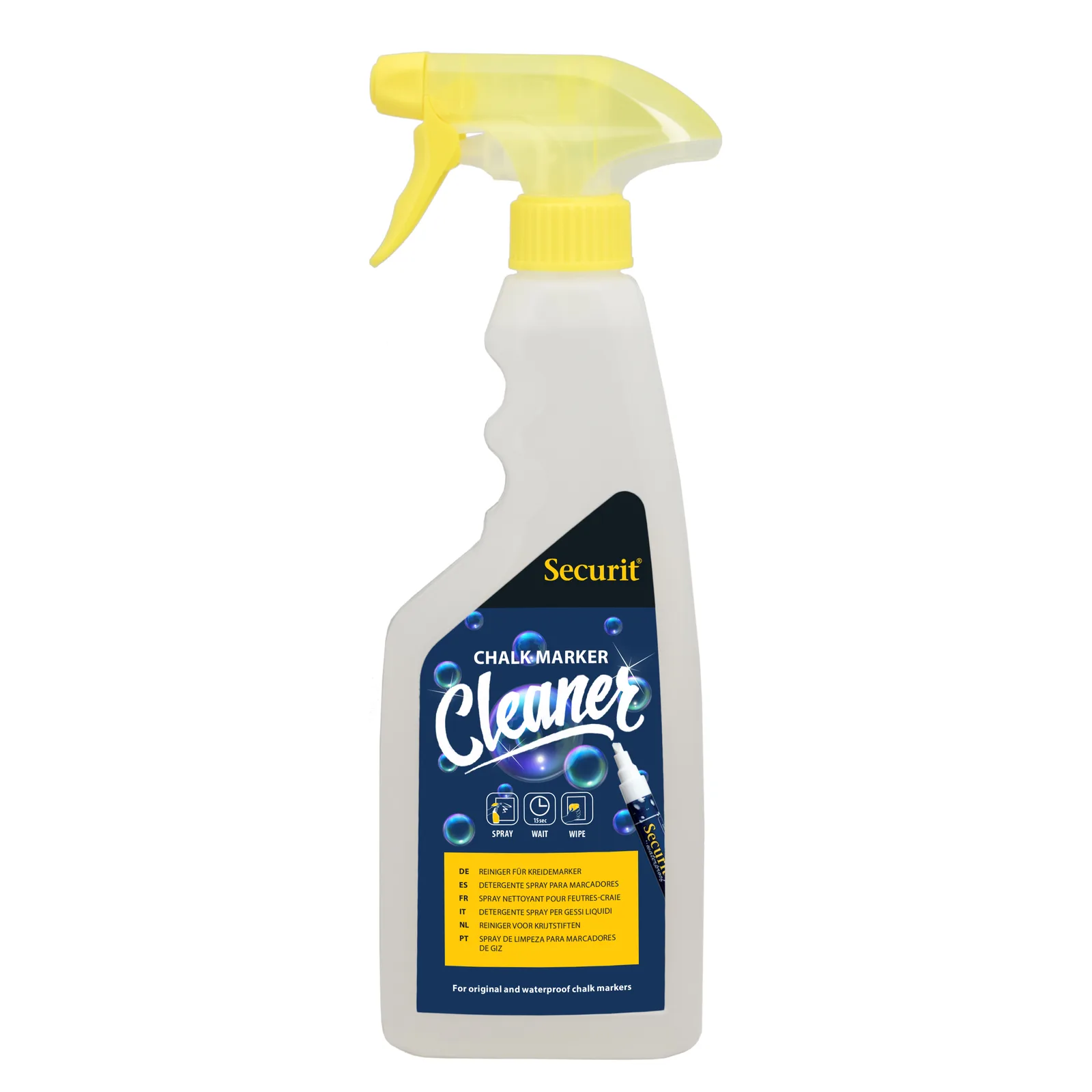 Securit® Reinigungsspray für Kreidemarker „Original" und „Waterproof" – 500 ml