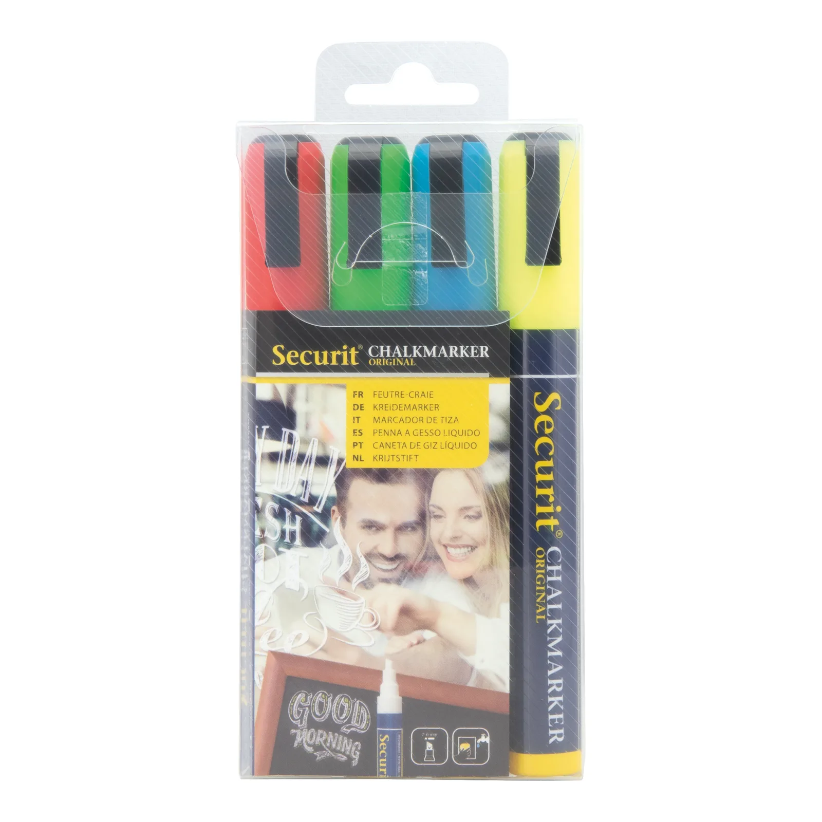 Securit® 4er-Set Flüssigkreidemarker farbig 2-6 mm
