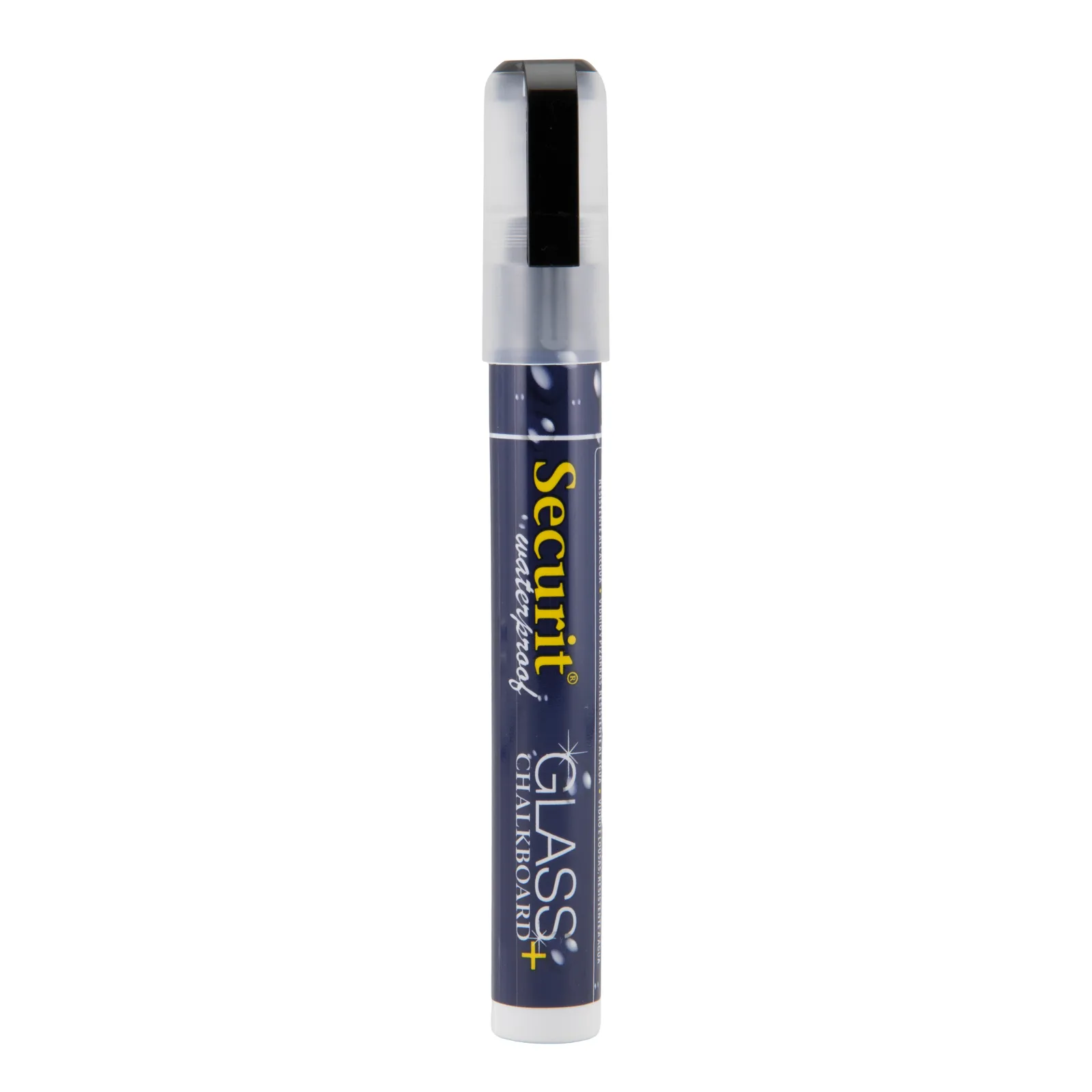 Securit® Feutre-craie à encre liquide Waterproof - Noir - Taille de mine 2-6mm biseautée