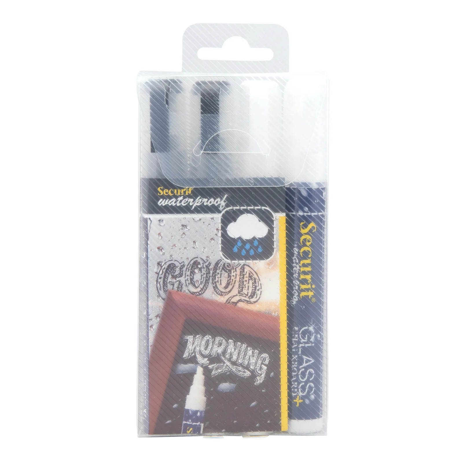 Securit® Set van 4 waterproof vloeibare krijtstiften - Zwart & Wit - Beitelpunt 2-6 mm