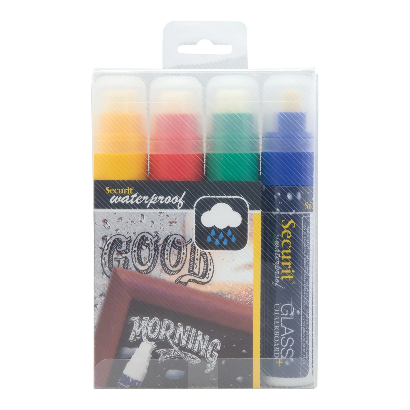 Securit® Flüssigkreidemarker wasserfest 4er Set farbig - groß 7-15 mm