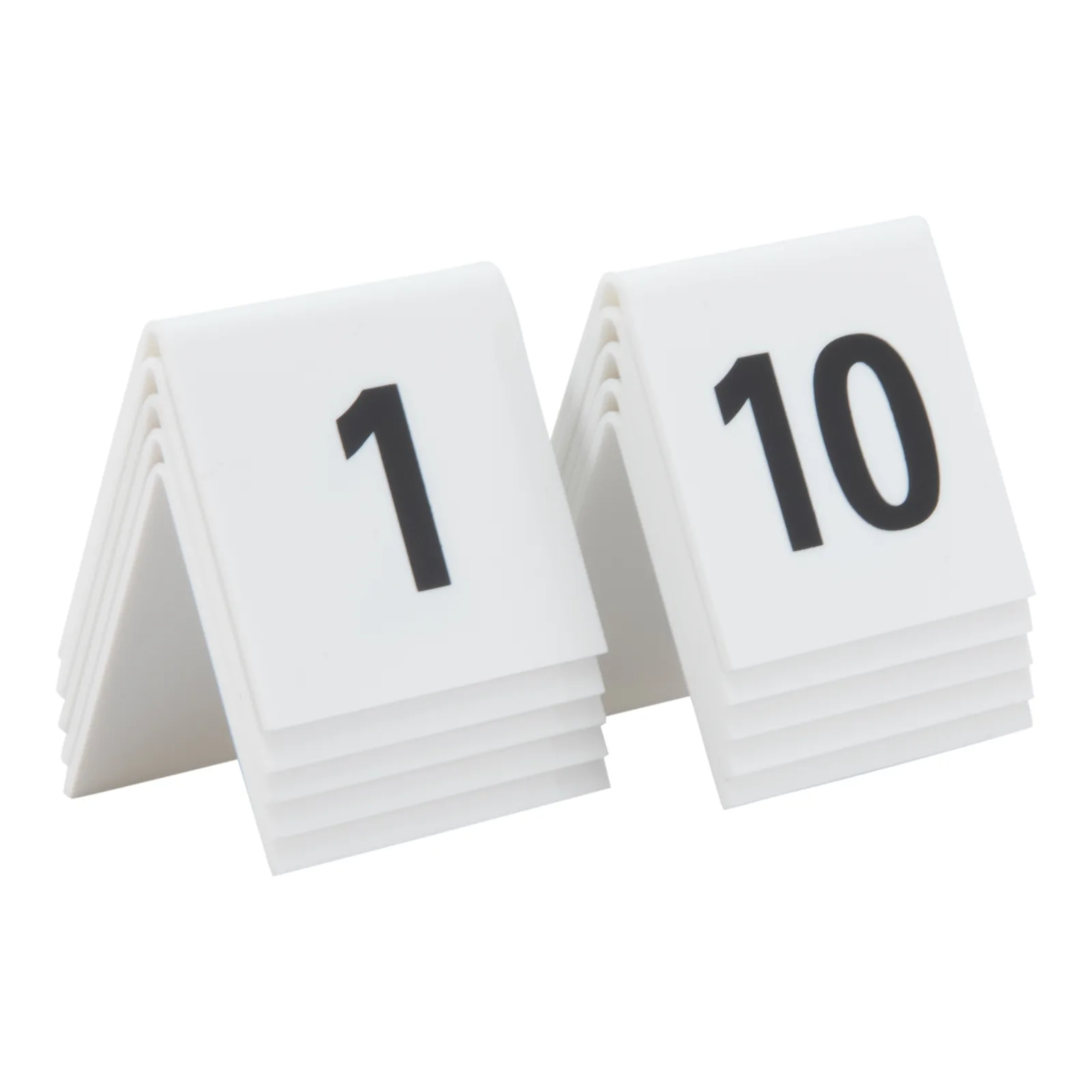 Securit® Tischnummern 1–10, Acryl weiß mit schwarzen Ziffern