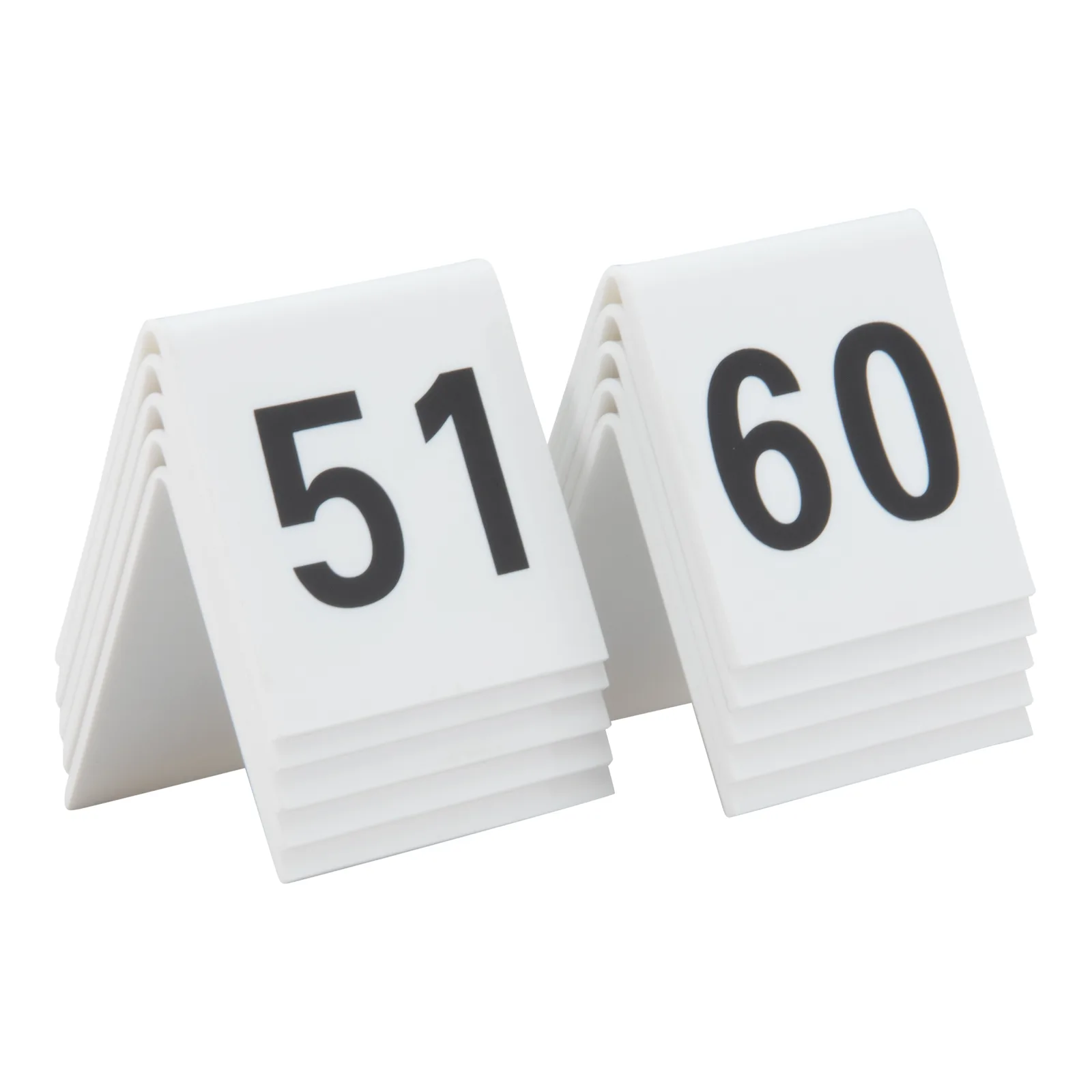 Securit® tafelnummers 51-60 — wit acryl, set van 10 voor restaurant en hotel