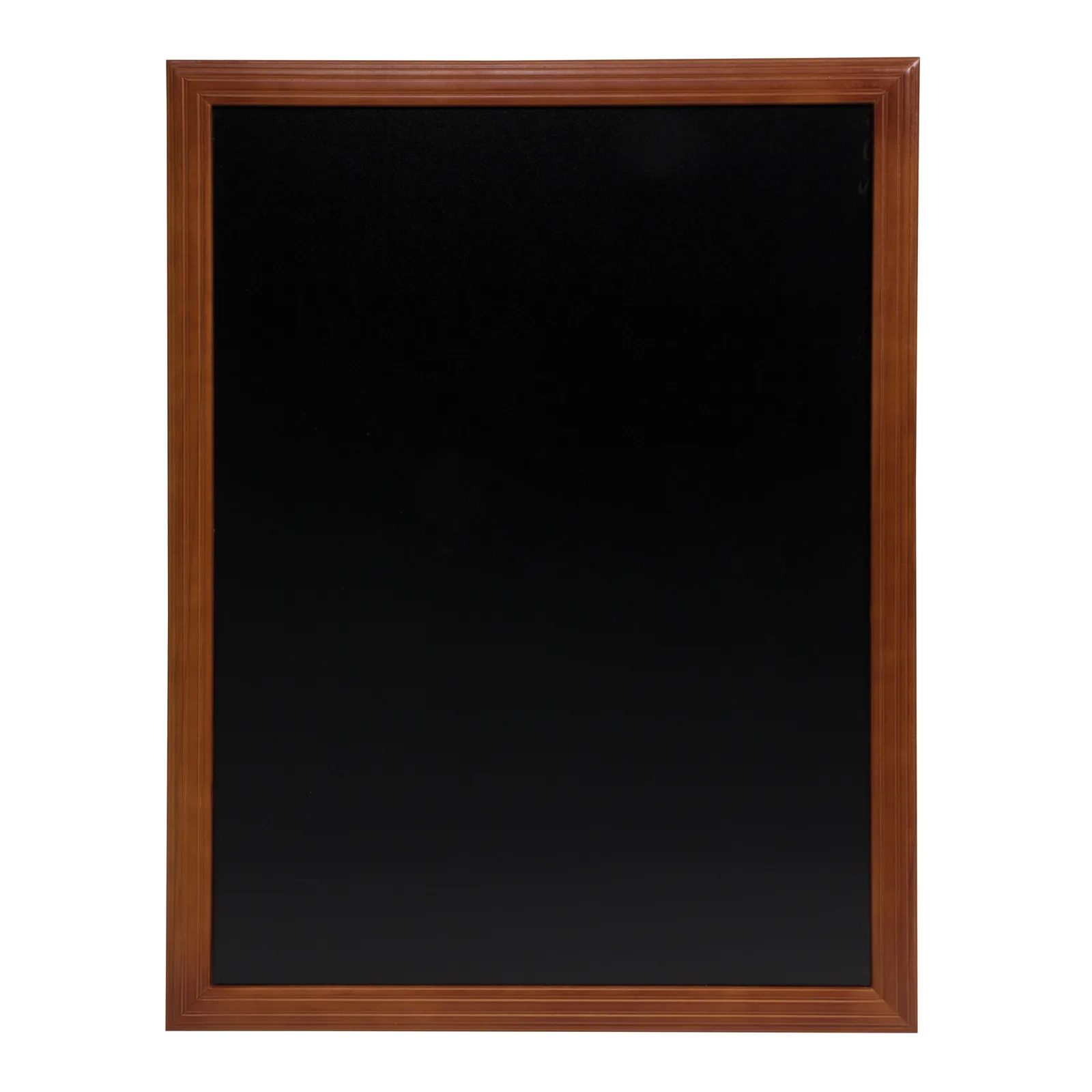 Securit® Universal wand-krijtbord in mahonie-afwerking — 70 × 90 cm met bevestiging inbegrepen