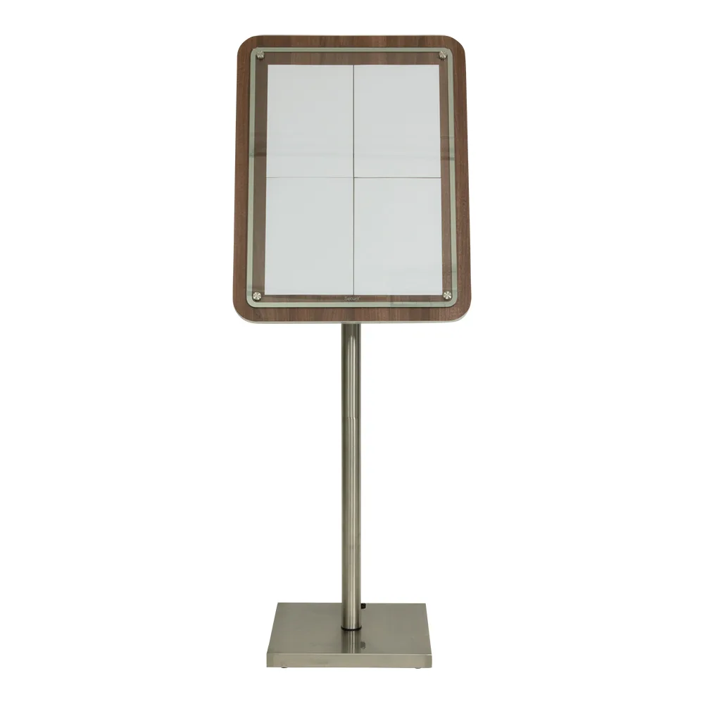 Menüständer-Komplettset 4A4 Edelstahl 125 cm mit Rollen