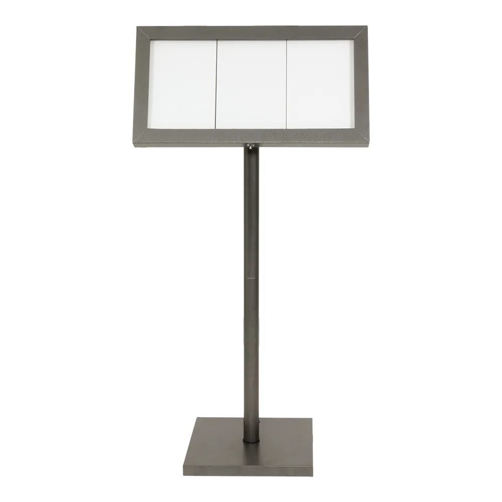 Menüständer-Komplettset 3A4 verzinkter Stahl 135 cm mit Rollen